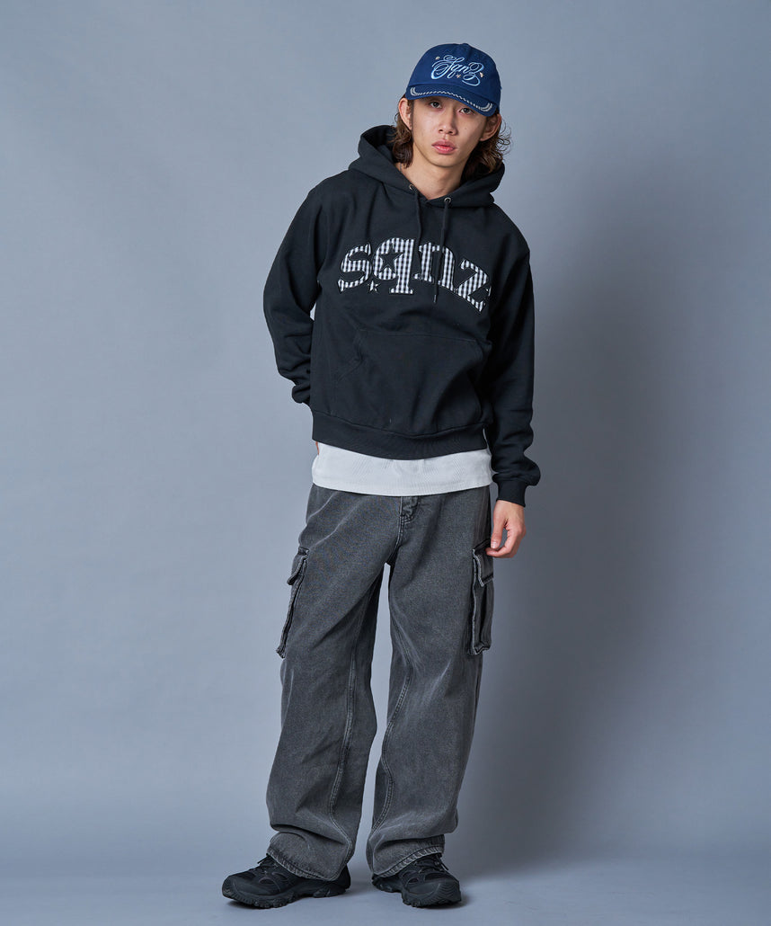 sqnz（エスキュンズ)】sqnz gingham applique pk / ジップパーカー 裏