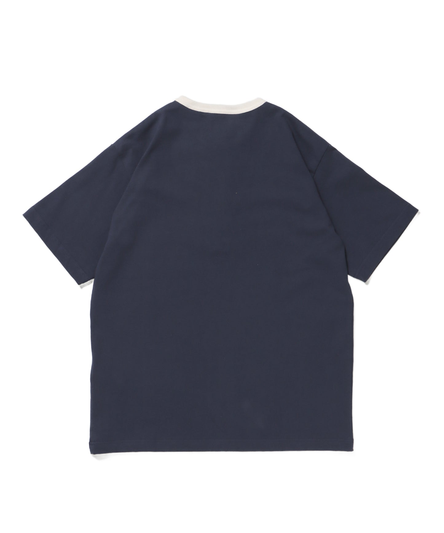 RINGER HENLEY TEE / Tシャツ 半袖 クルーネック ヘンリーネック ワンポイント クラシックフィット リンガー ワンポイント ネイビー