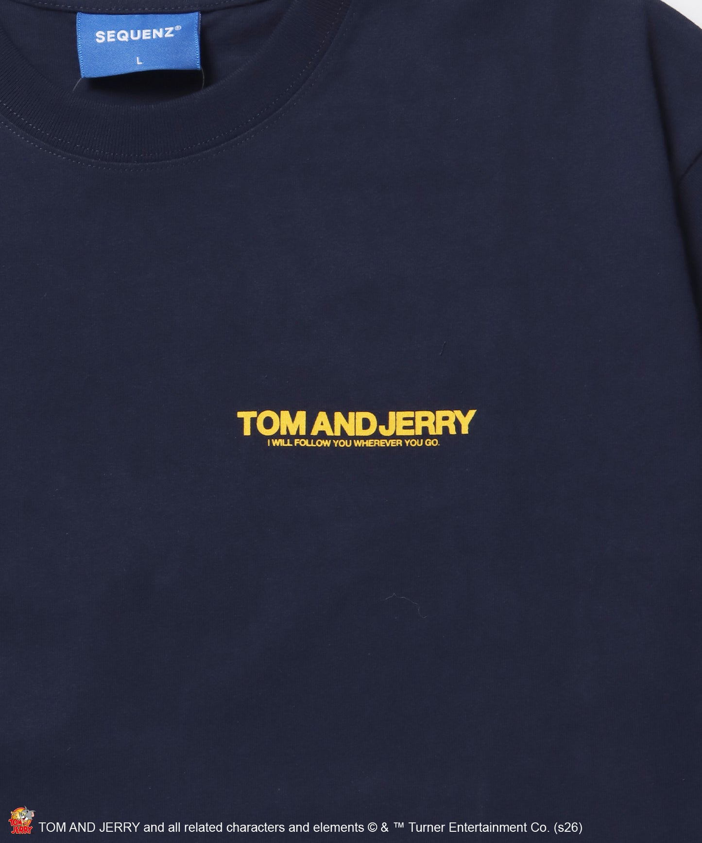 TJ BLUR LOGO TEE / トムとジェリー 半袖 クルーネック プリント ワンポイント ユニセックス オーバーサイズ ビッグシルエット レイヤード ダークネイビー