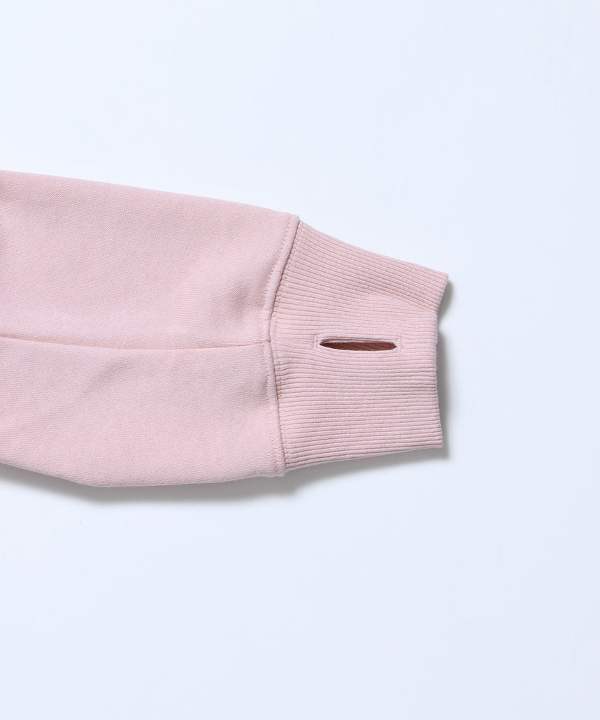 sqnz star shoulder sweat ladies / レディース ワンショルダー スタッズ 裏毛 短丈 サムホール ピンク