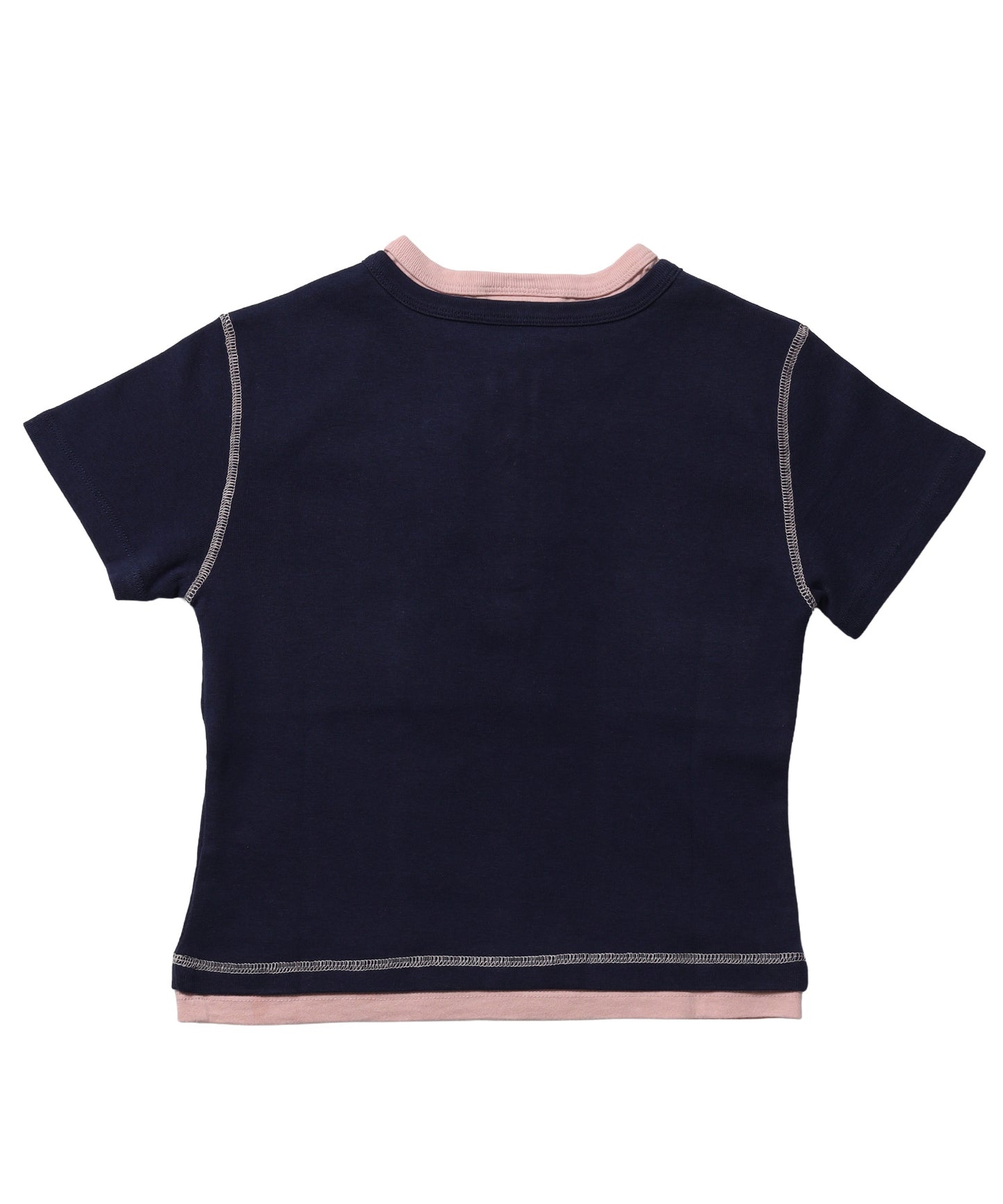 ≪予約商品≫※WEB限定 / フェイクレイヤード / バイカラーヘンリーネック半袖T /sqnz fake layered henley star tee ダークネイビー