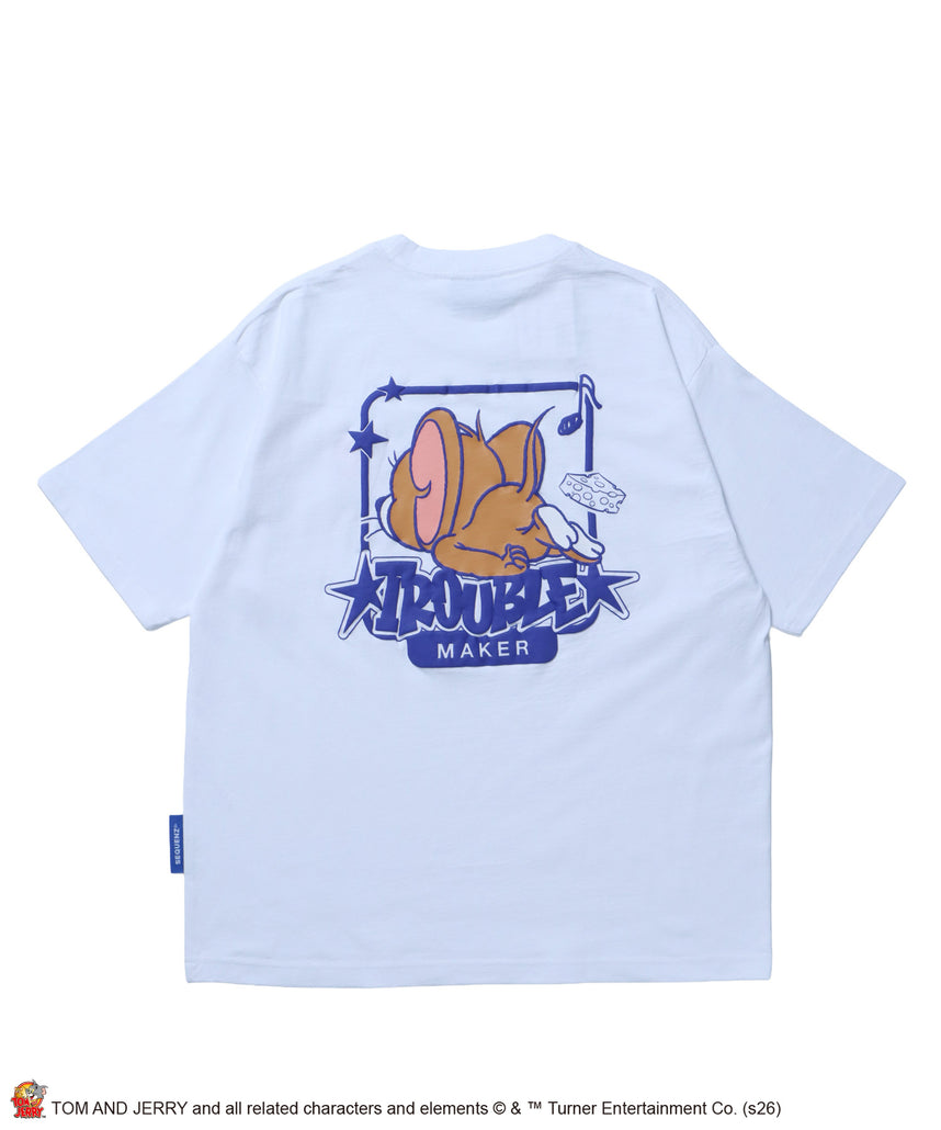 TJ BACK STYLE JERRY TEE / トムとジェリー Tシャツ 半袖 クルーネック プリント オーバーサイズ ホワイト