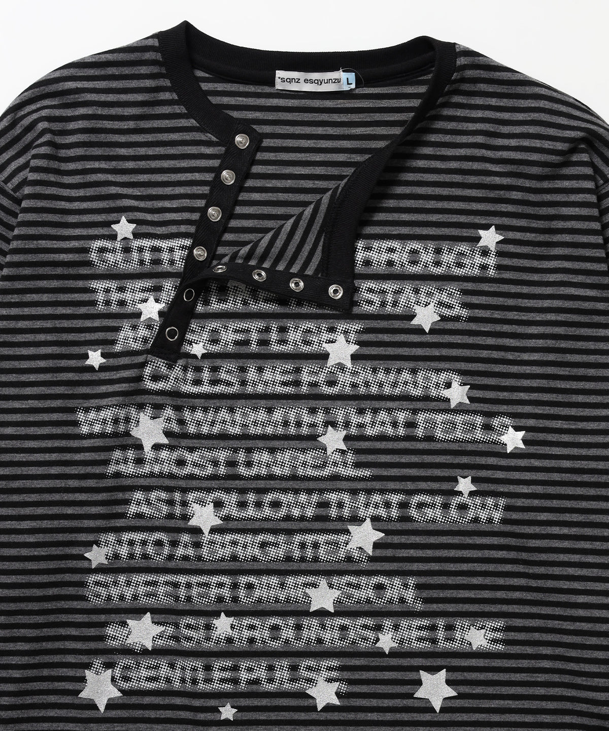 ※WEB限定 / ぼかしプリントヘンリーネックロンT / sqnzU BORDER L/S TEE 柄84