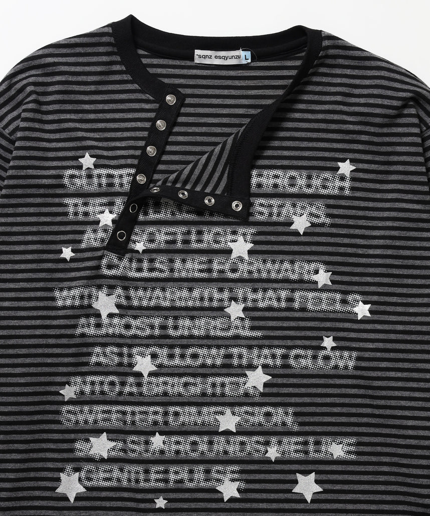 ※WEB限定 / ぼかしプリントヘンリーネックロンT / sqnzU BORDER L/S TEE 柄84