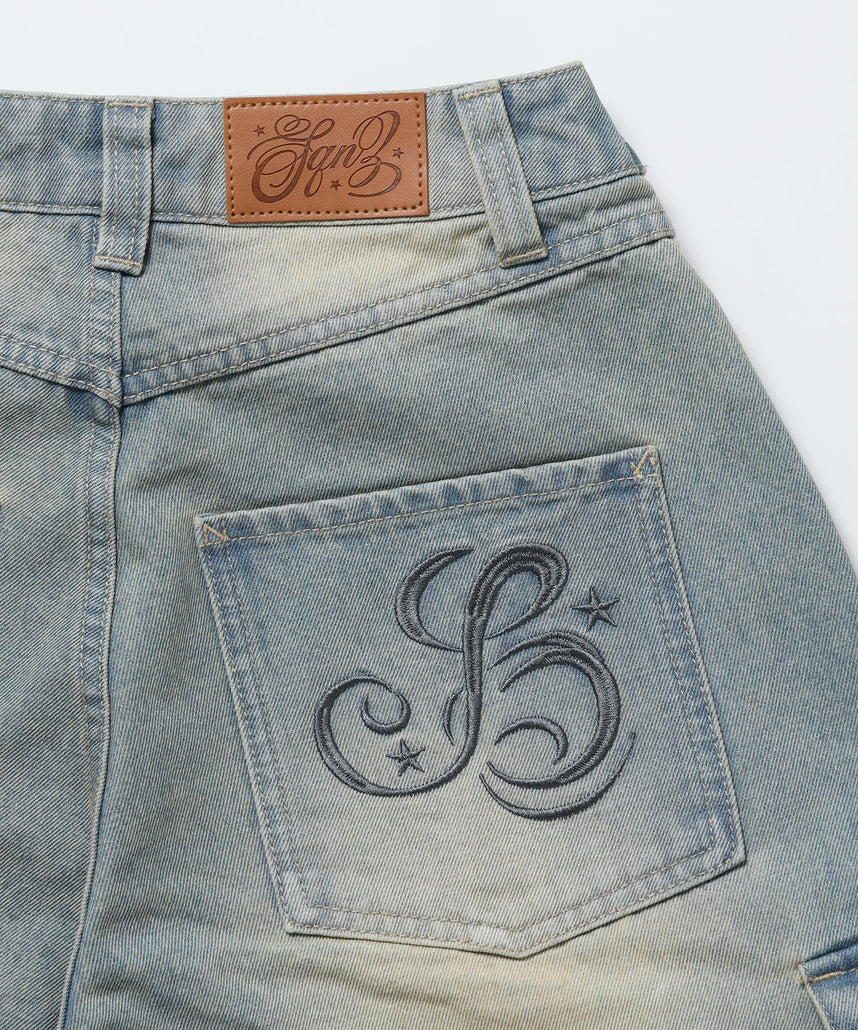 WEB限定 / レディースリボンデニムショートパンツ / sqnz ribbon denim