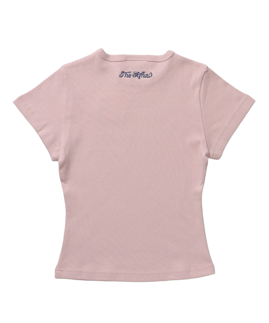 ≪予約商品≫※WEB限定 / レディースワンポイントロゴ半袖Tシャツ / sqnz logo compact tee ライトピンク