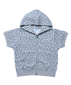 sqnz pearl short sleeve zip p/k / 半袖 ジップパーカー ダブルジップ 裏毛 ビーウェイト フーディ プリント 柄83