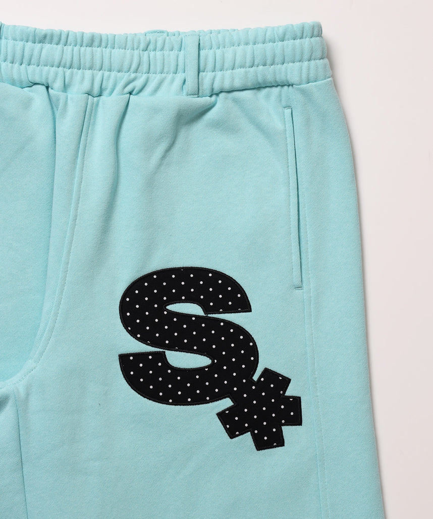 ※WEB限定 / ギンガムドットロゴスウェットパンツ / sqnzU spiral applique sweat pants