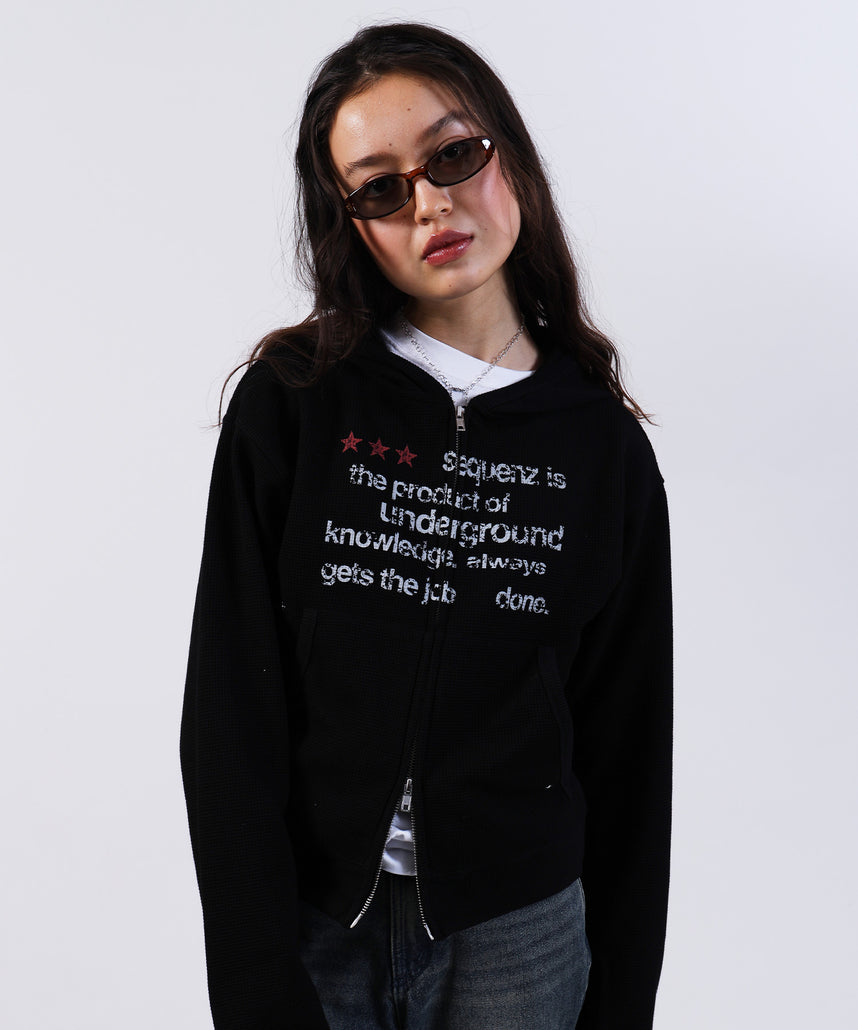 SEQUENZ（シークエンズ）】THERMAL LADIES ZIP UP LADIES / ワッフル