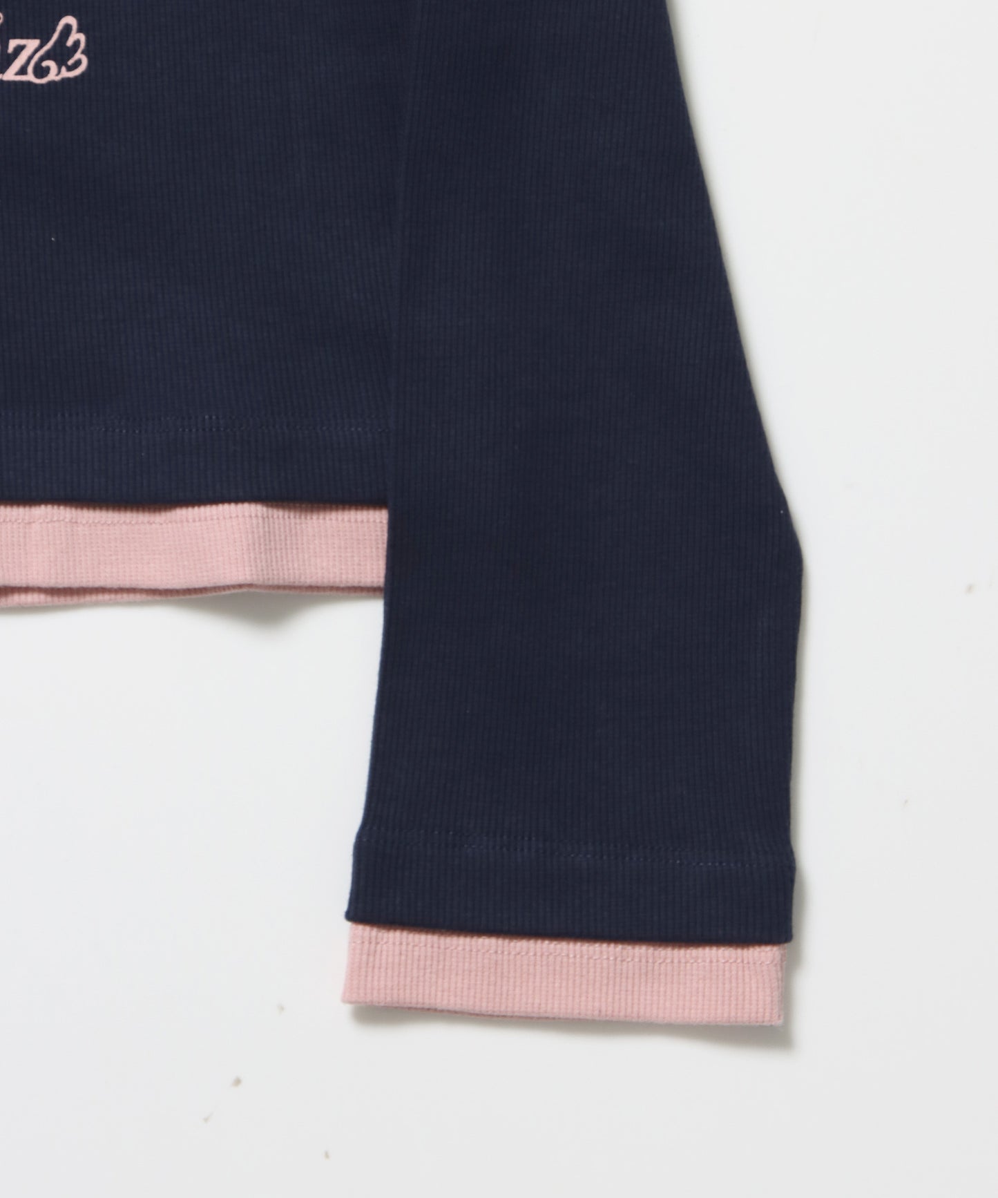 sqnz fake layered henley star l/s tee / 長袖 プリント ヘンリー フェイクレイヤード ツートーン ネイビー