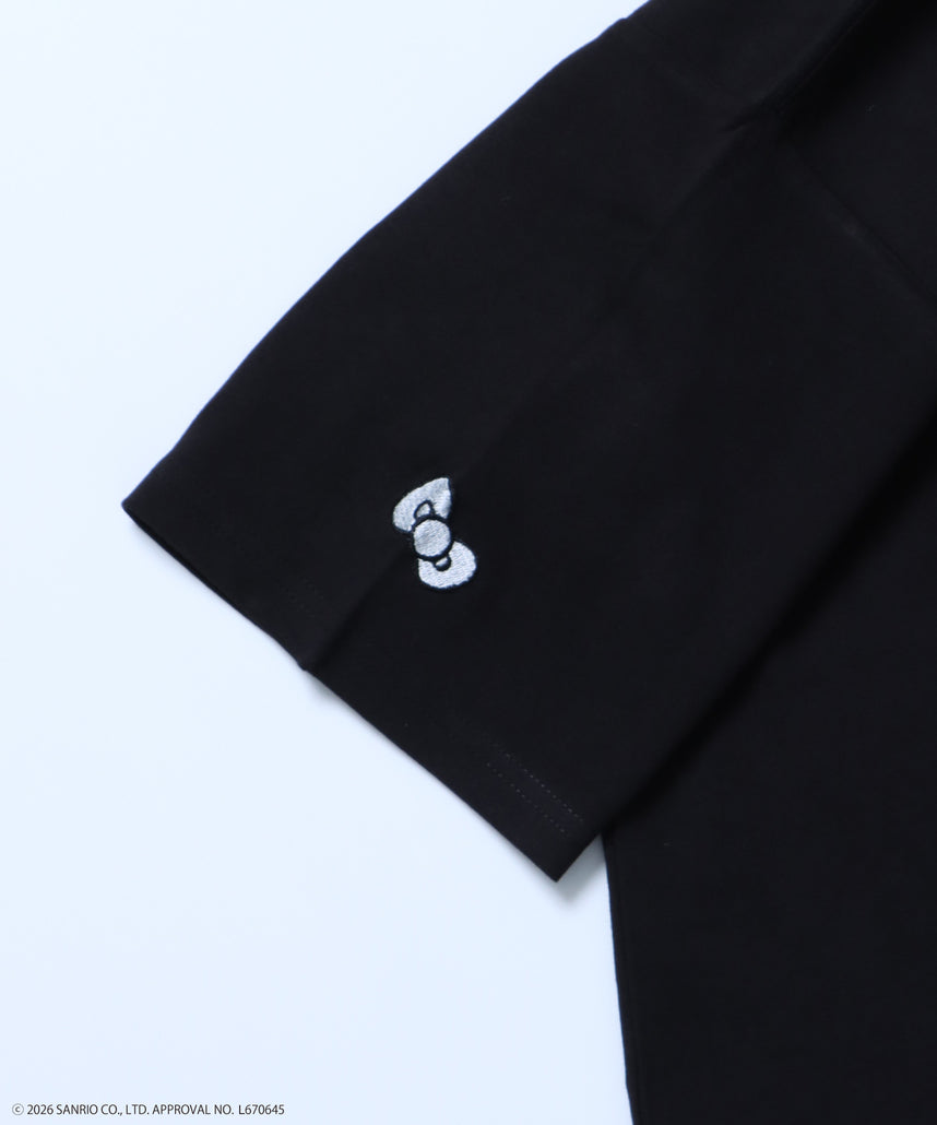 HK I LOVE “KI”TEE / ハローキティ キティちゃん 半袖 クルーネック プリント ワンポイント ブラック