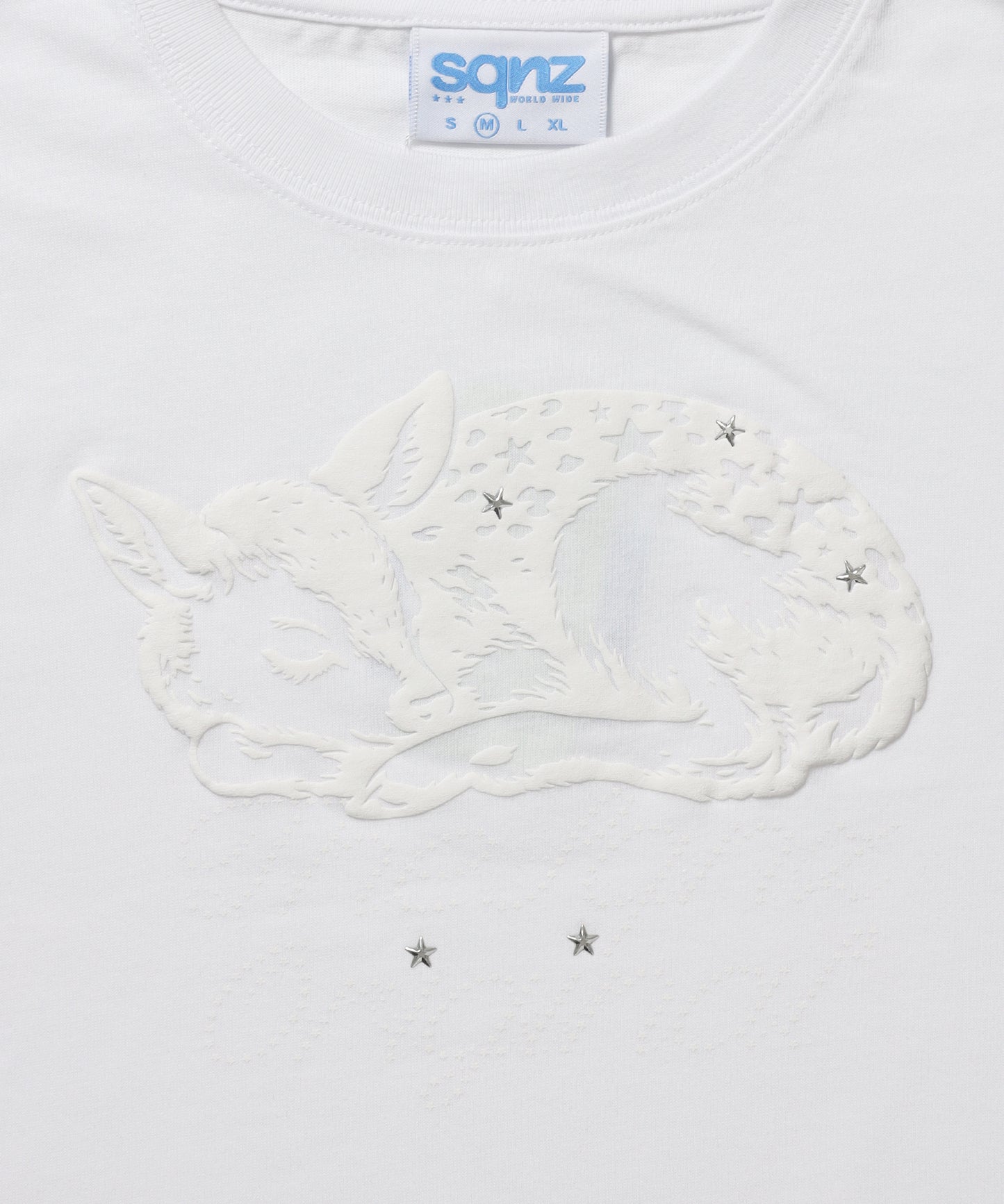 ※WEB限定 / スタッズ / アニマル発砲プリントTシャツ / sqnz star bambi pt tee ホワイト