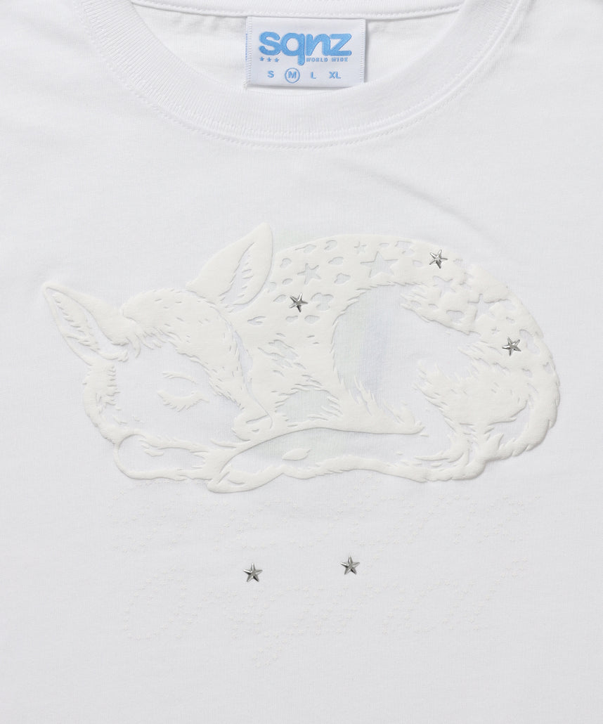 ※WEB限定 / スタッズ / アニマル発砲プリントTシャツ / sqnz star bambi pt tee ホワイト