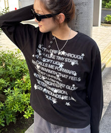 ※WEB限定 / ぼかしプリントヘンリーネックロンT / sqnzU BORDER L/S TEE ブラック