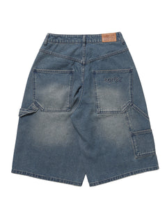d.i.a　ラメ入りダメージデニムショートパンツNAVY　24インチ WEB限定 / ダメージデニムショートパンツ / sqnzU double knee denim