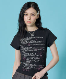 ※WEB限定 / 文字プリントレディースコンパクトT / sqnz programming pt compact tee ブラック