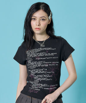 ※WEB限定 / 文字プリントレディースコンパクトT / sqnz programming pt compact tee ブラック