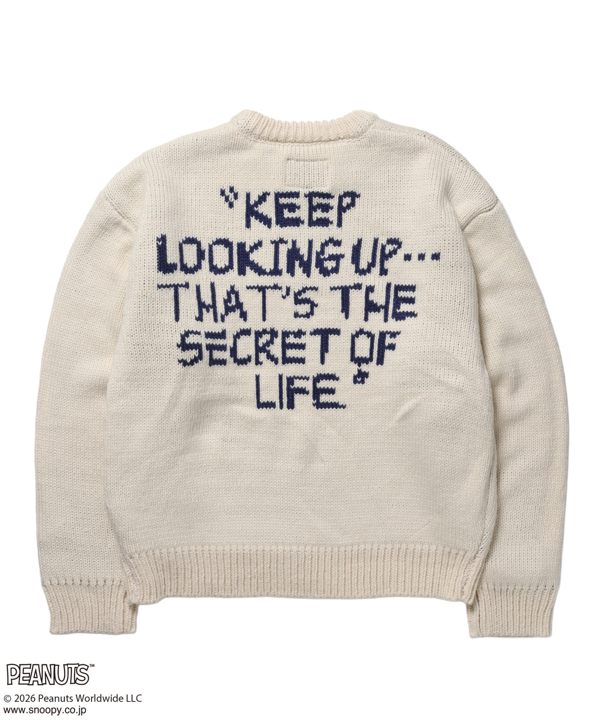 TP SNOOPY CHUNKY KNIT / スヌーピー メッセージプリント チャンキーニット オフホワイト
