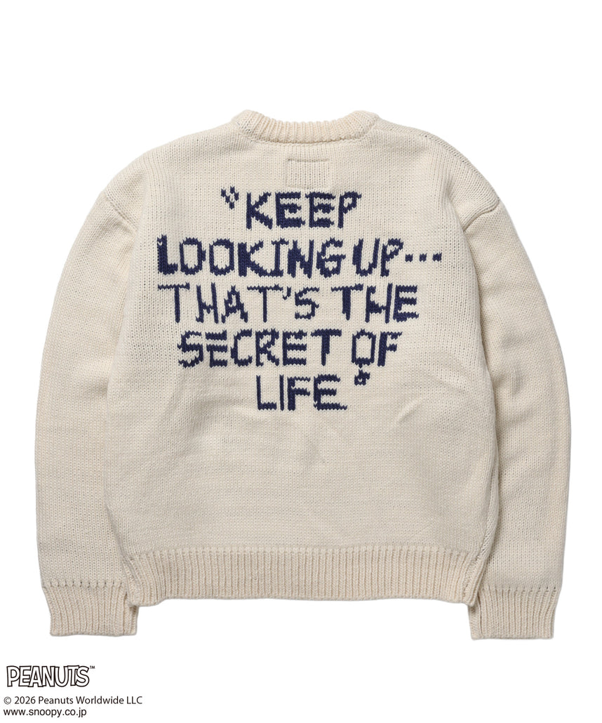 TP SNOOPY CHUNKY KNIT / スヌーピー メッセージプリント チャンキーニット オフホワイト