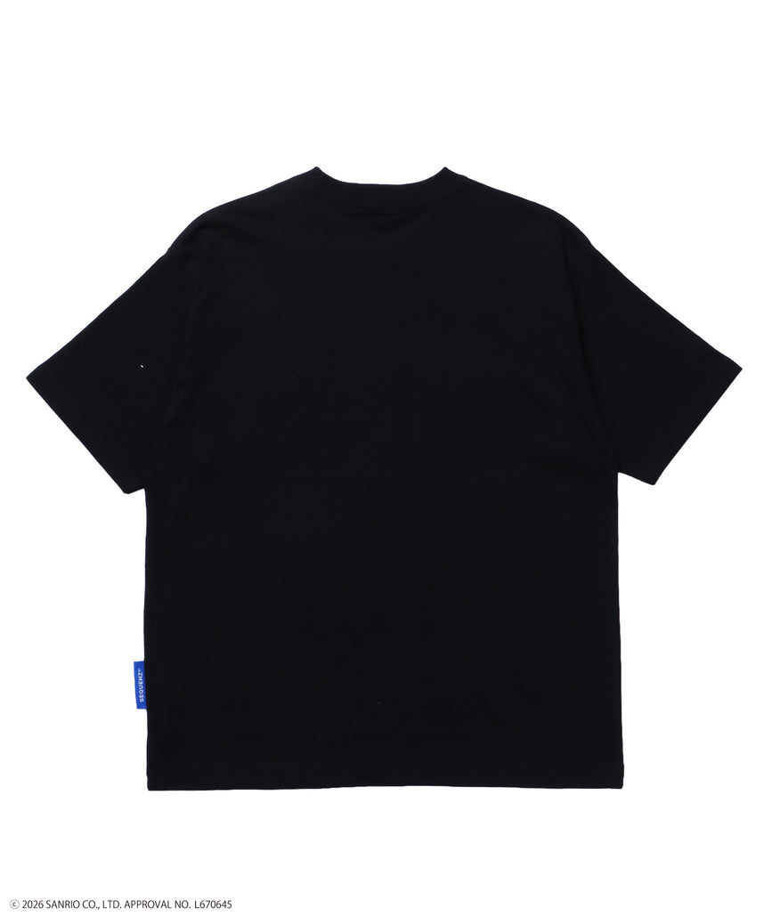 HK EYELET TEE / ハローキティ キティちゃん 半袖 クルーネック プリント ワンポイント ハトメ ブラック