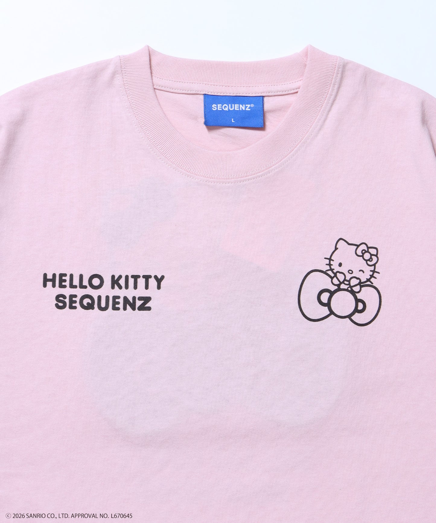 HK EMBROIDERY KITTY TEE / ハローキティ キティちゃん 半袖 クルーネック プリント ワンポイント 刺繍 ライトピンク