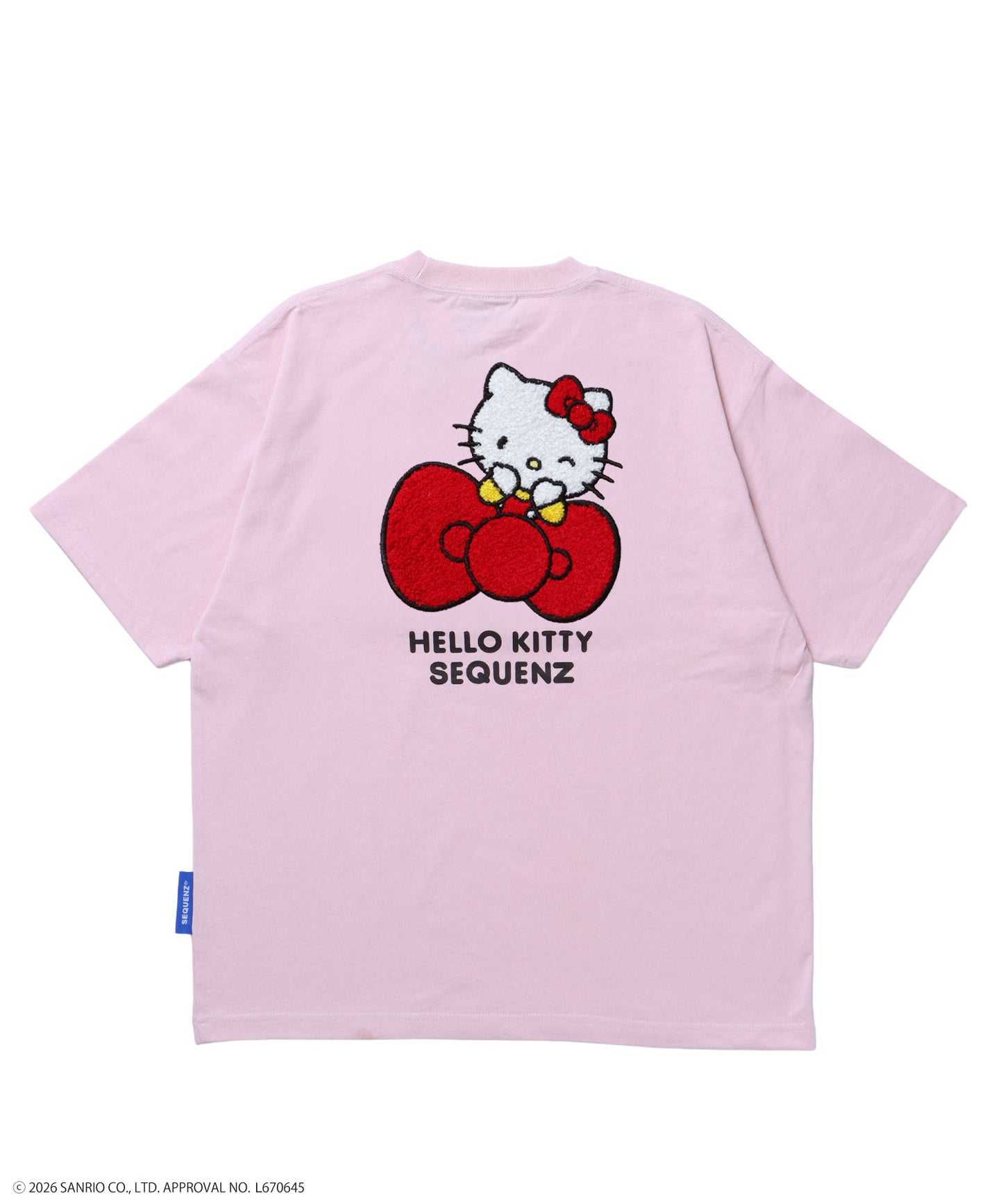 HK EMBROIDERY KITTY TEE / ハローキティ キティちゃん 半袖 クルーネック プリント ワンポイント 刺繍 ライトピンク