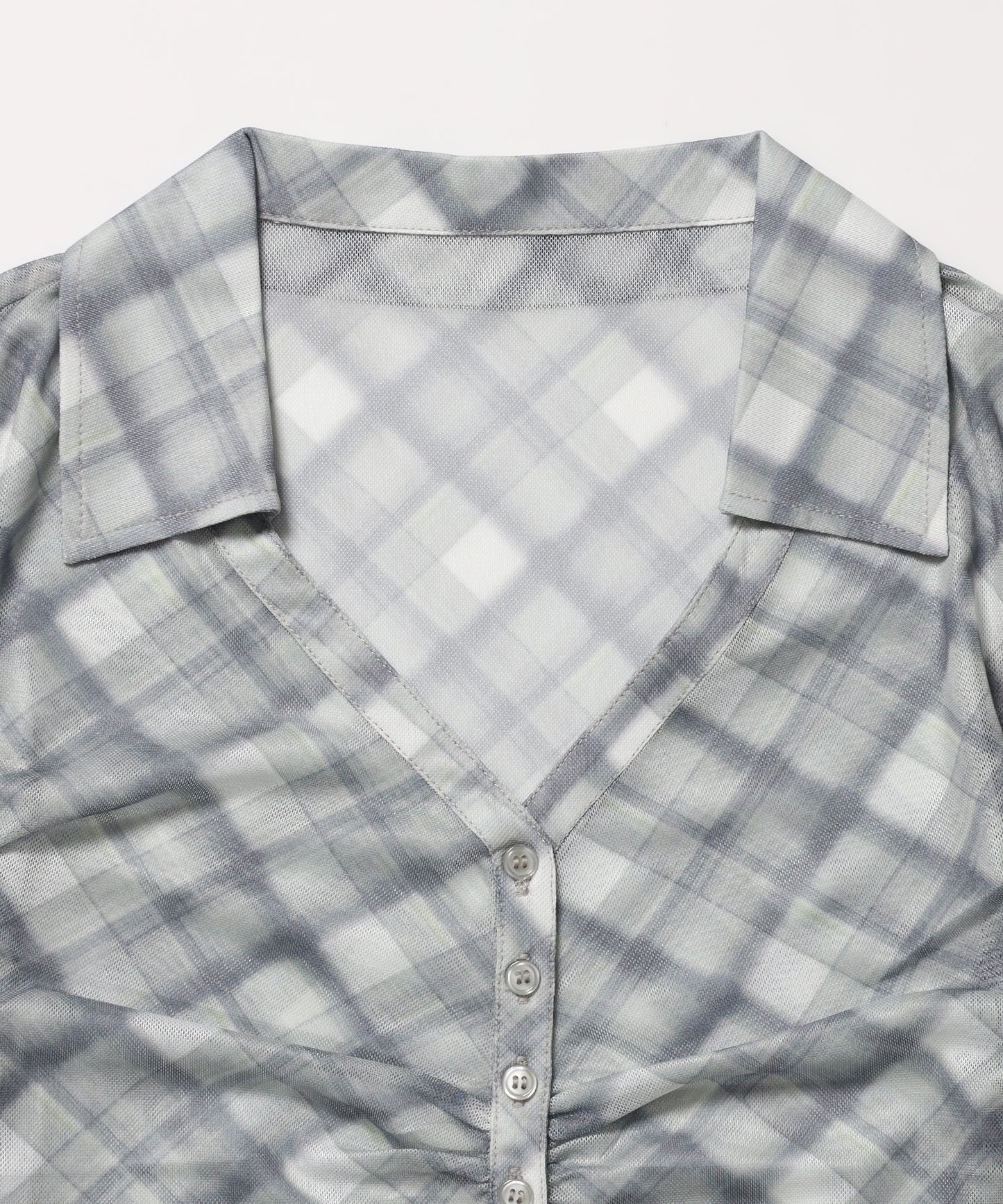 ※WEB限定 / レディースギャザー長袖シャツ / sqnz sheer gather l/s shirts ミント