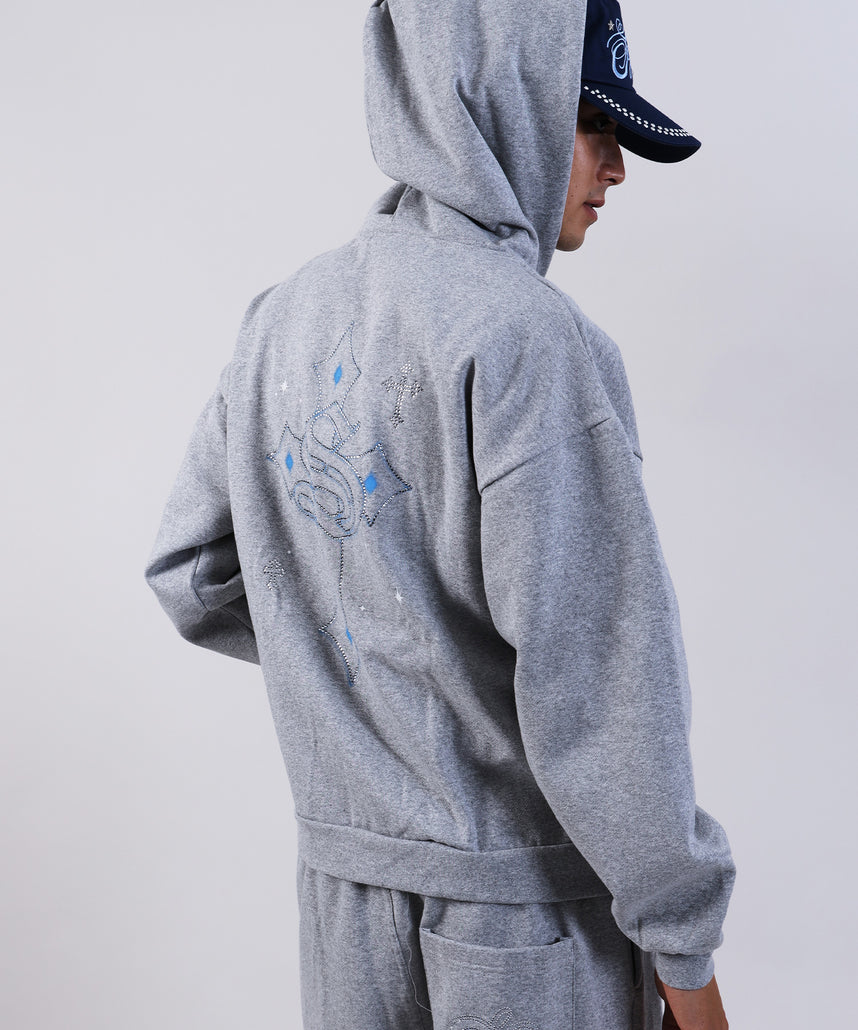 SEQUENZ（シークエンズ）】CROSS RHINE STONE ZIP P/K / パーカー