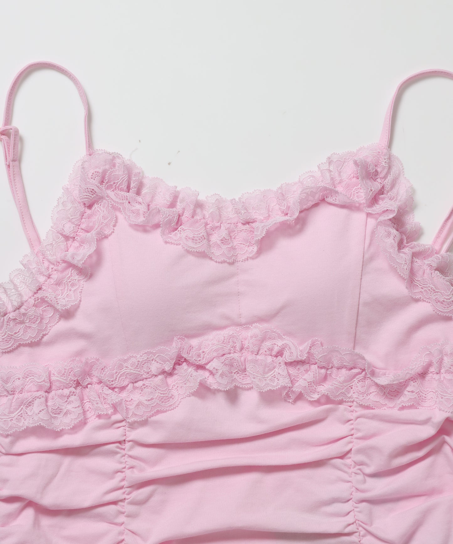 ※WEB限定 / レディースギャザーレースキャミ / sqnz gather lace camisole ピンク