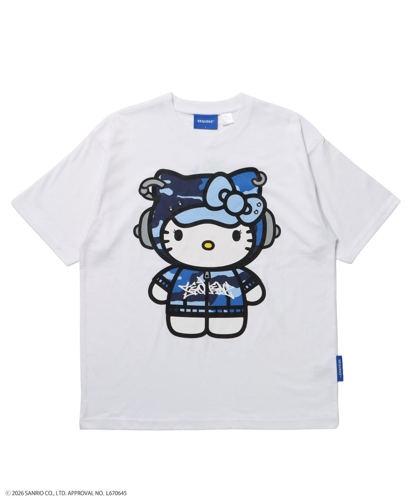 HK EYELET TEE / ハローキティ キティちゃん 半袖 クルーネック プリント ワンポイント ハトメ ホワイト