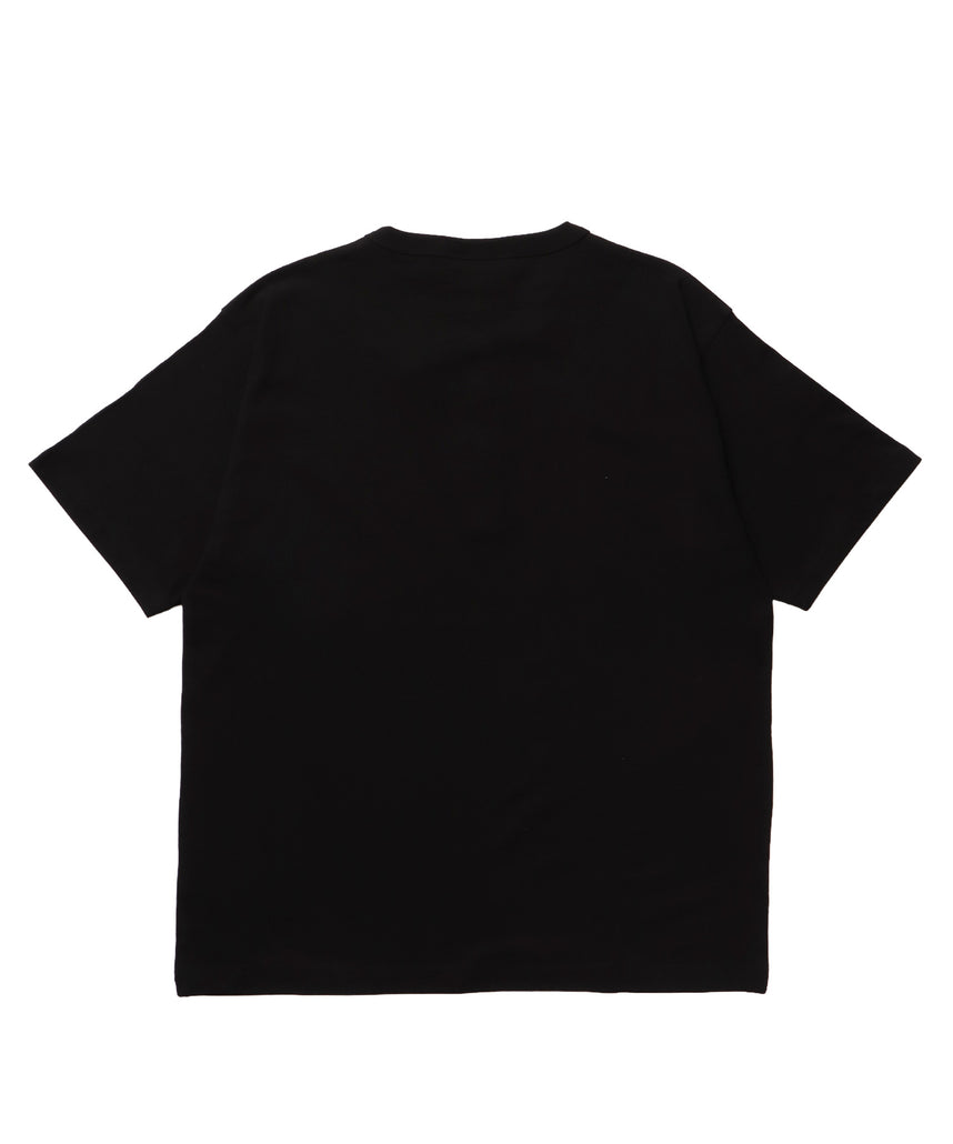 ≪予約商品≫sqnz silver star henlry tee / 半袖 ヘンリーネック Tシャツ シルバープリント 短丈 ブラック