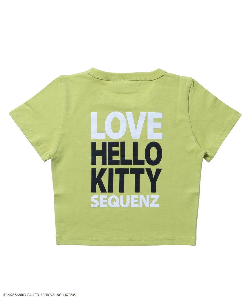 HK LOVE SEQUENZ TEE / ハローキティ キティちゃん 半袖 クルーネック プリント ワンポイント ラインストーン イエロー