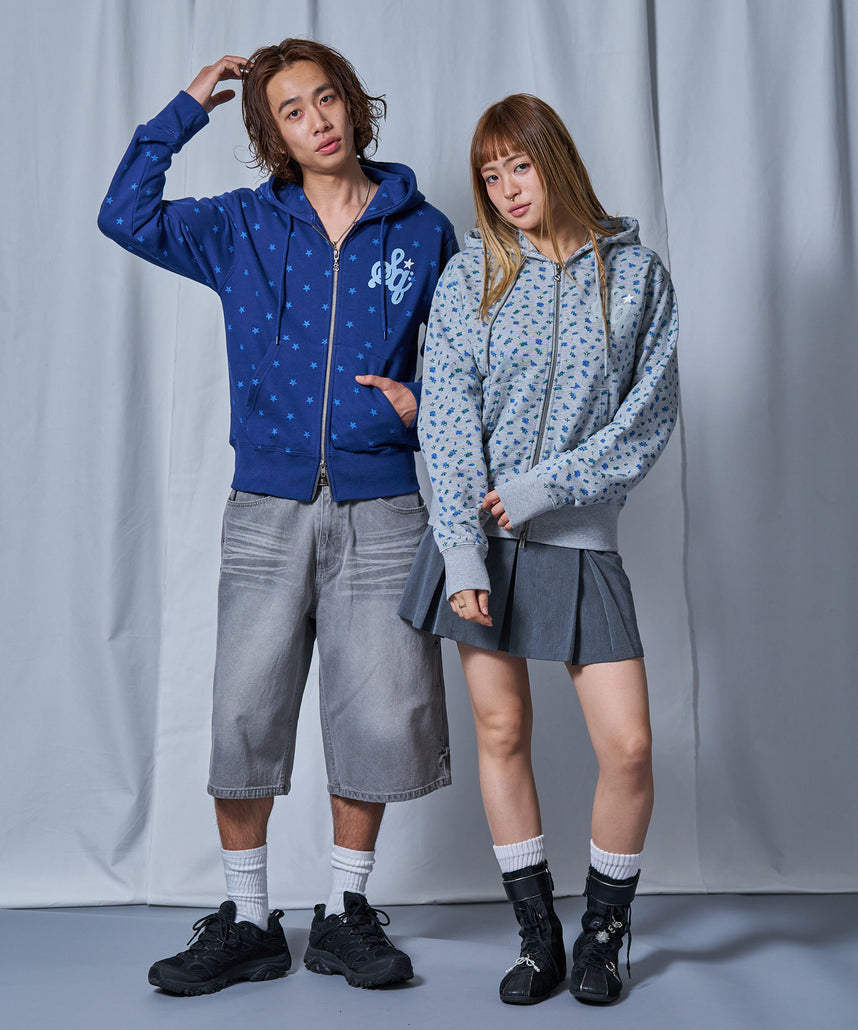 WEB限定 / ロゴ裏毛ジップパーカー / sqnz logo pt zip p/k 柄82