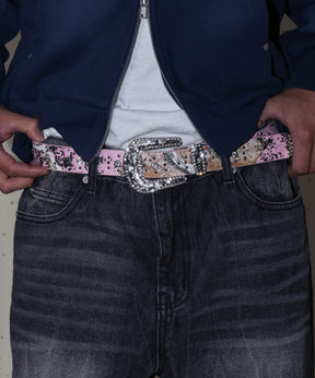 SEQUENZ RHINE STONE BELT MEN / ベルト スタッズ ストーン リアルツリー レオパード メンズ 雑貨 柄80