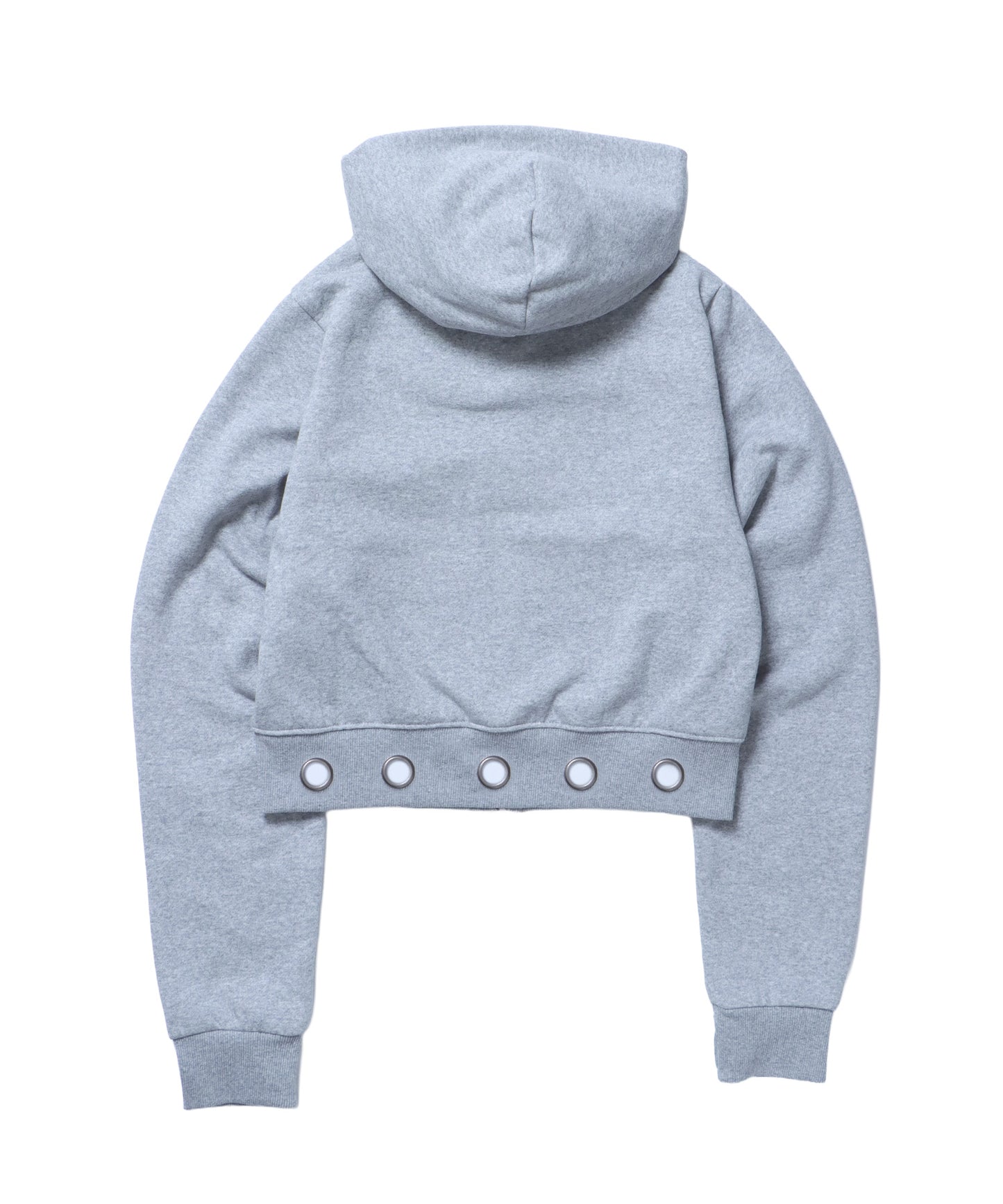 sqnz eyelet fit zip pk / レディース ジップパーカー フーディ ハトメ スタッズ ダフルジップ 裏起毛≪SET UP着用可能≫ グレー