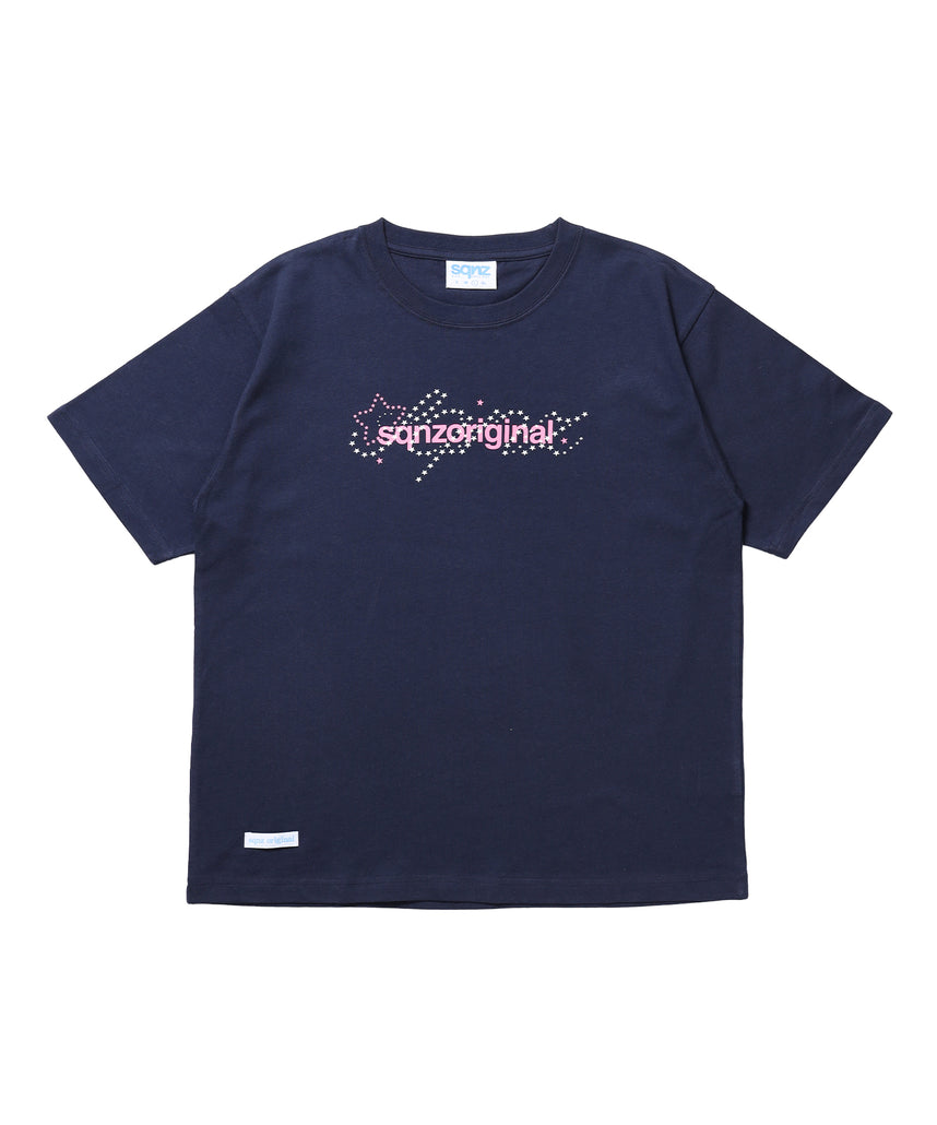 ※WEB限定 / ユニセックス / 星モチーフ半袖Tシャツ / sqnz star new logo tee / ネイビー