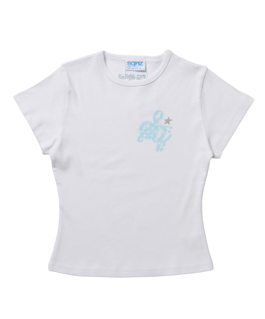 ※WEB限定  / レディースワンポイントロゴ半袖Tシャツ / sqnz logo compact tee ホワイト