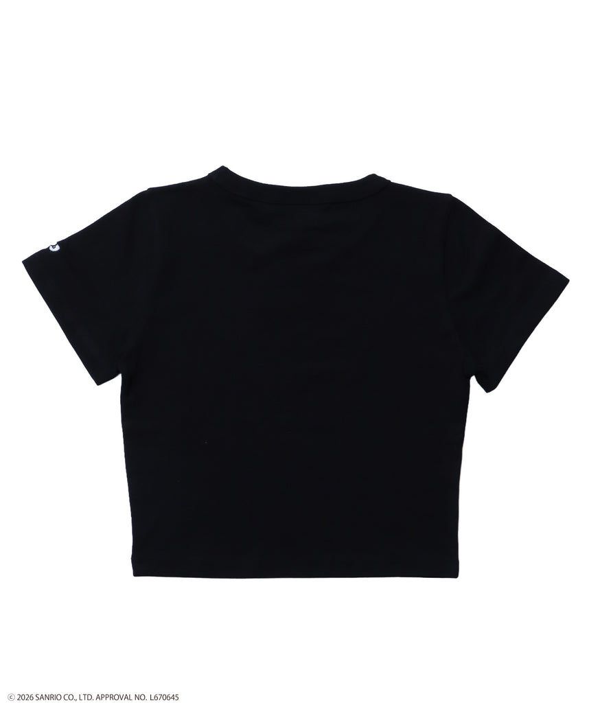 HK I LOVE “KI”TEE / ハローキティ キティちゃん 半袖 クルーネック プリント ワンポイント ブラック