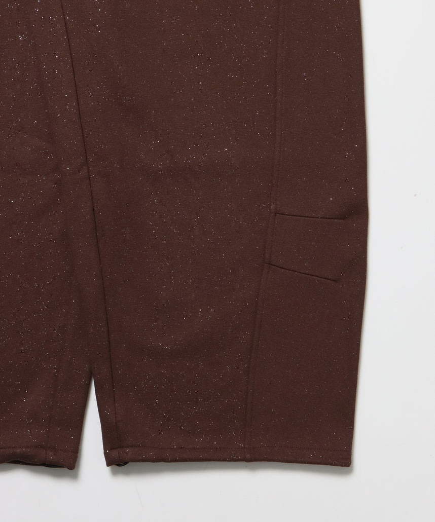 sqnz glitter sweat pants / グリッター スウェットパンツ ラインストーン ドローストリング ポケット 裏起毛 【セットアップ着用可能】 モカ