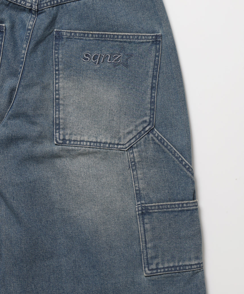 WEB限定 / ダメージデニムショートパンツ / sqnzU double knee denim