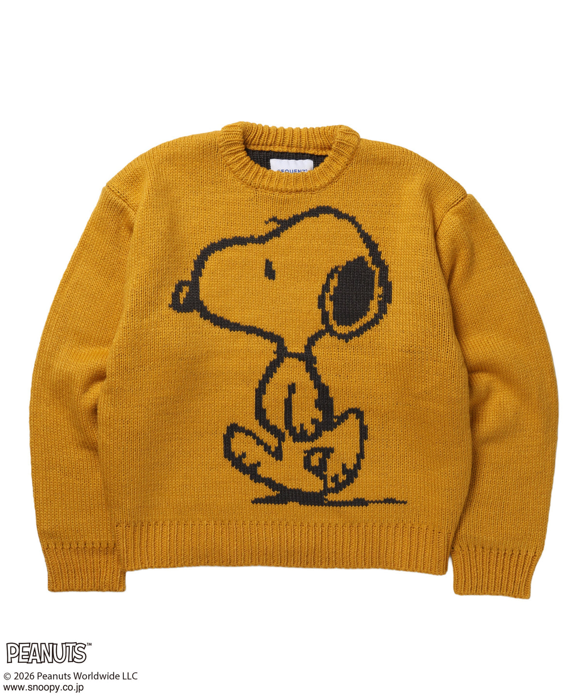 TP SNOOPY CHUNKY KNIT / スヌーピー メッセージプリント チャンキーニット イエロー