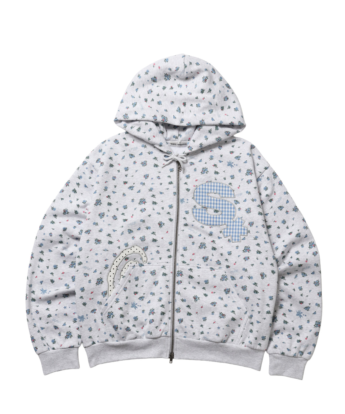 ※WEB限定 / ギンガムドットロゴジップパーカー / sqnzU spiral applique zip p/k