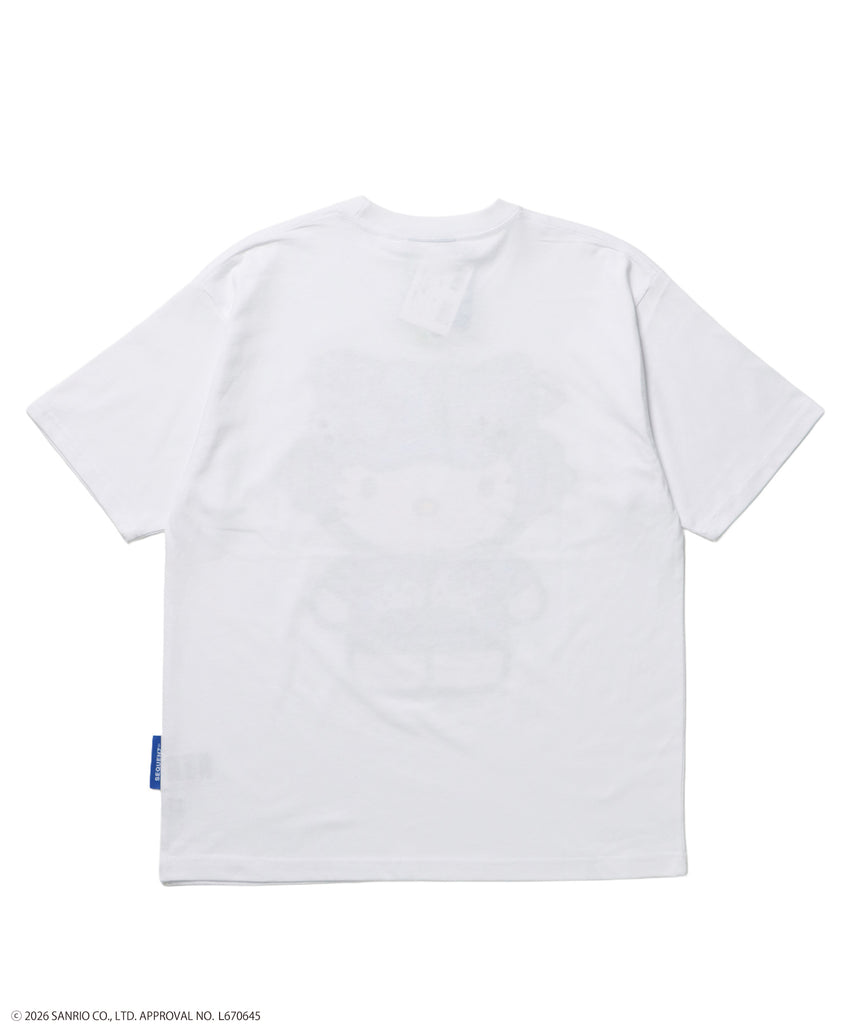 HK EYELET TEE / ハローキティ キティちゃん 半袖 クルーネック プリント ワンポイント ハトメ ホワイト