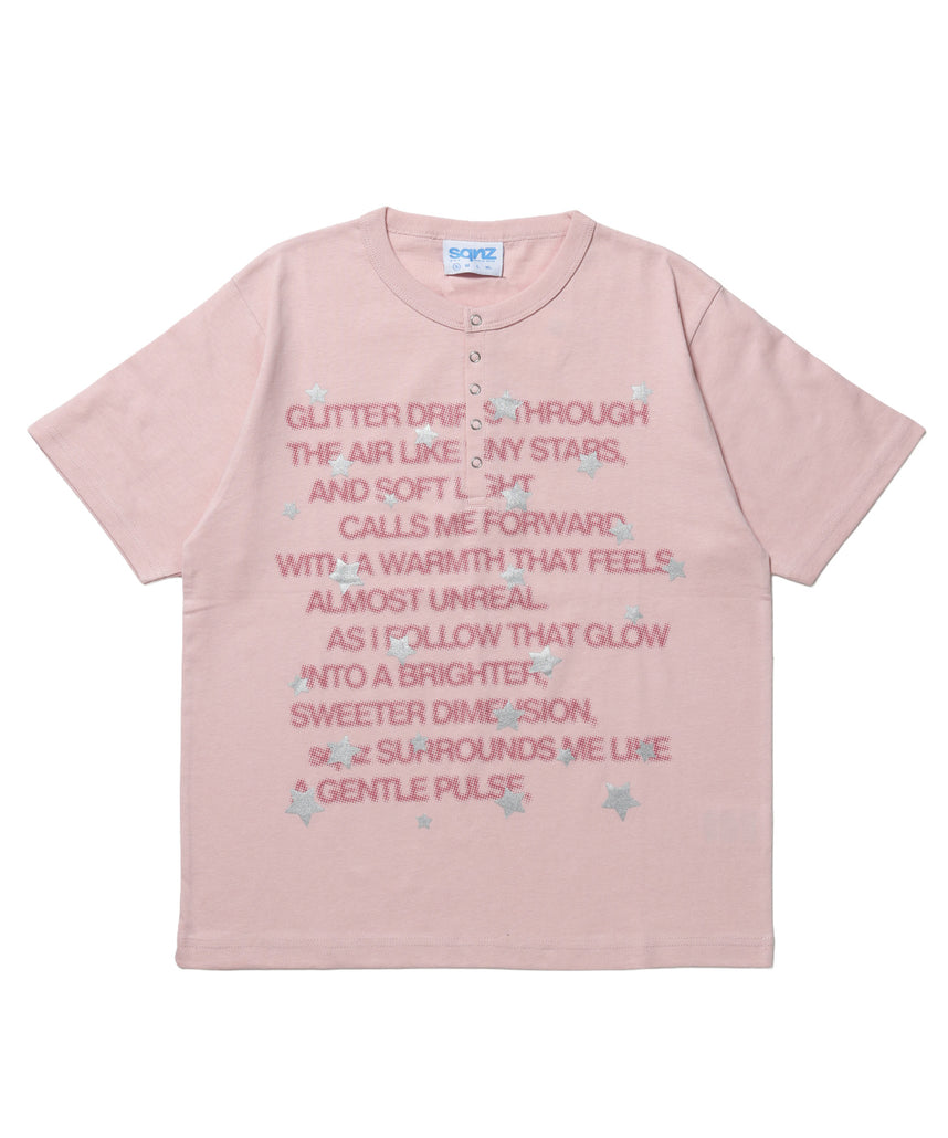 ≪予約商品≫※WEB限定 / ぼかしプリントヘンリーネックT / sqnz silver star henley tee ライトピンク
