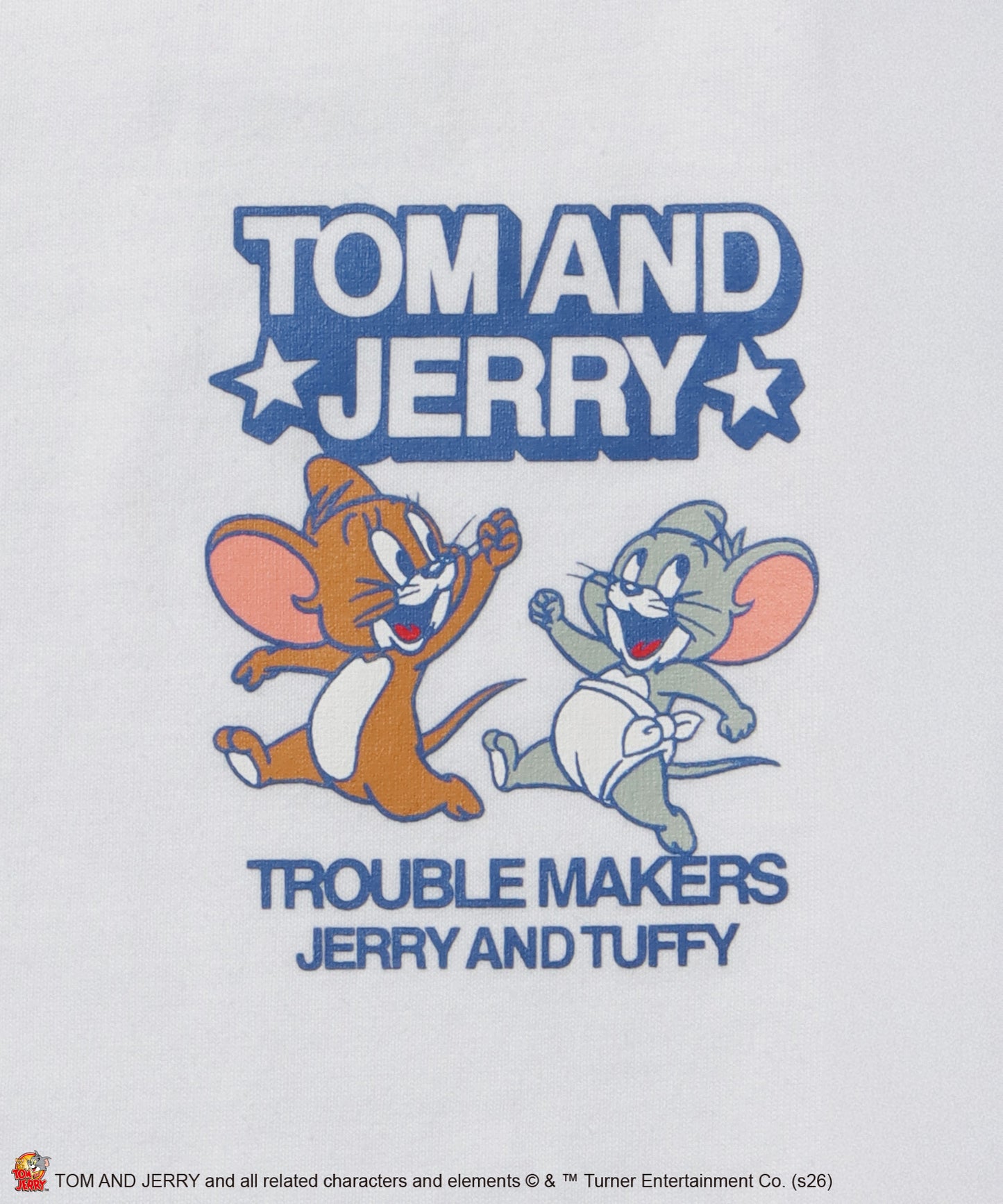 TJ BEST FRIENDS! EMB. TEE / トムとジェリー Tシャツ 半袖 クルーネック 刺繍 オーバーサイズ ホワイト