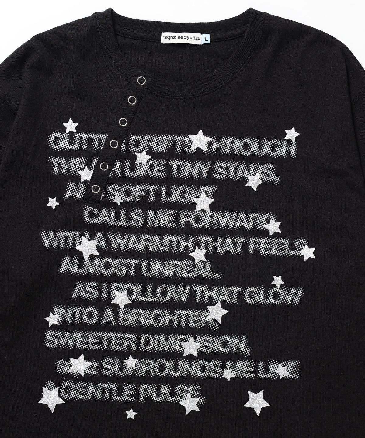 ※WEB限定 / ぼかしプリントヘンリーネックロンT / sqnzU BORDER L/S TEE ブラック