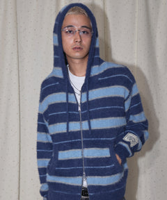 【短丈ジップパーカー、ウールニット◎】adidas00年代魚デザインストリート 短丈ジップパーカー、ウールニット◎】adidas00年代魚デザイン