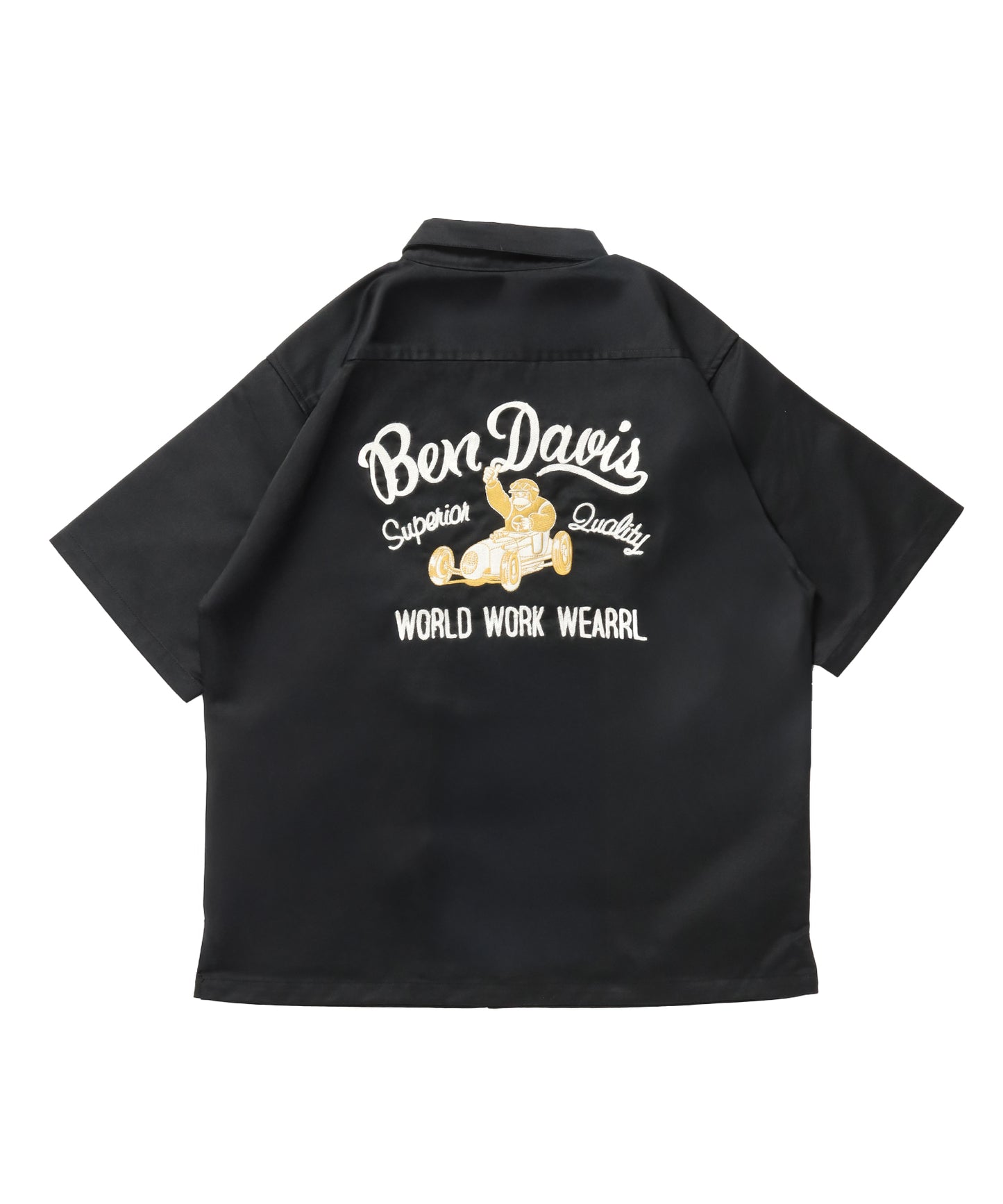 RACER S/S WORK SHIRT / 半袖 シャツ ワーク レギュラーカラー ボックスシルエット ブラック