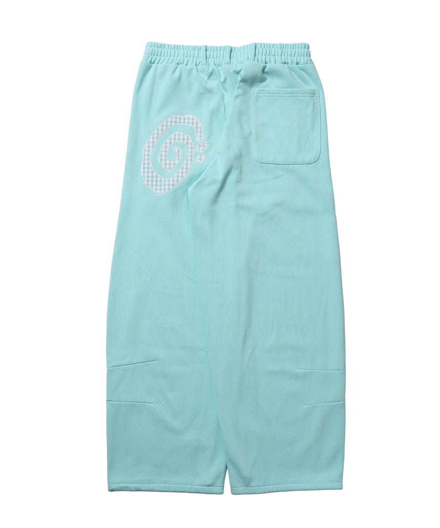※WEB限定 / ギンガムドットロゴスウェットパンツ / sqnzU spiral applique sweat pants