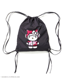 HK KITTY DAILY KNAPSACK / ナップサック バック 雑貨 ２WAY プリント リバーシブル ユニセックス ブラック系その他